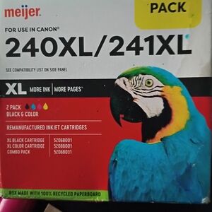 Meijer 240XL/241XL Ink Cartridge Pack - Blue & Yellow Parrot Graphic
